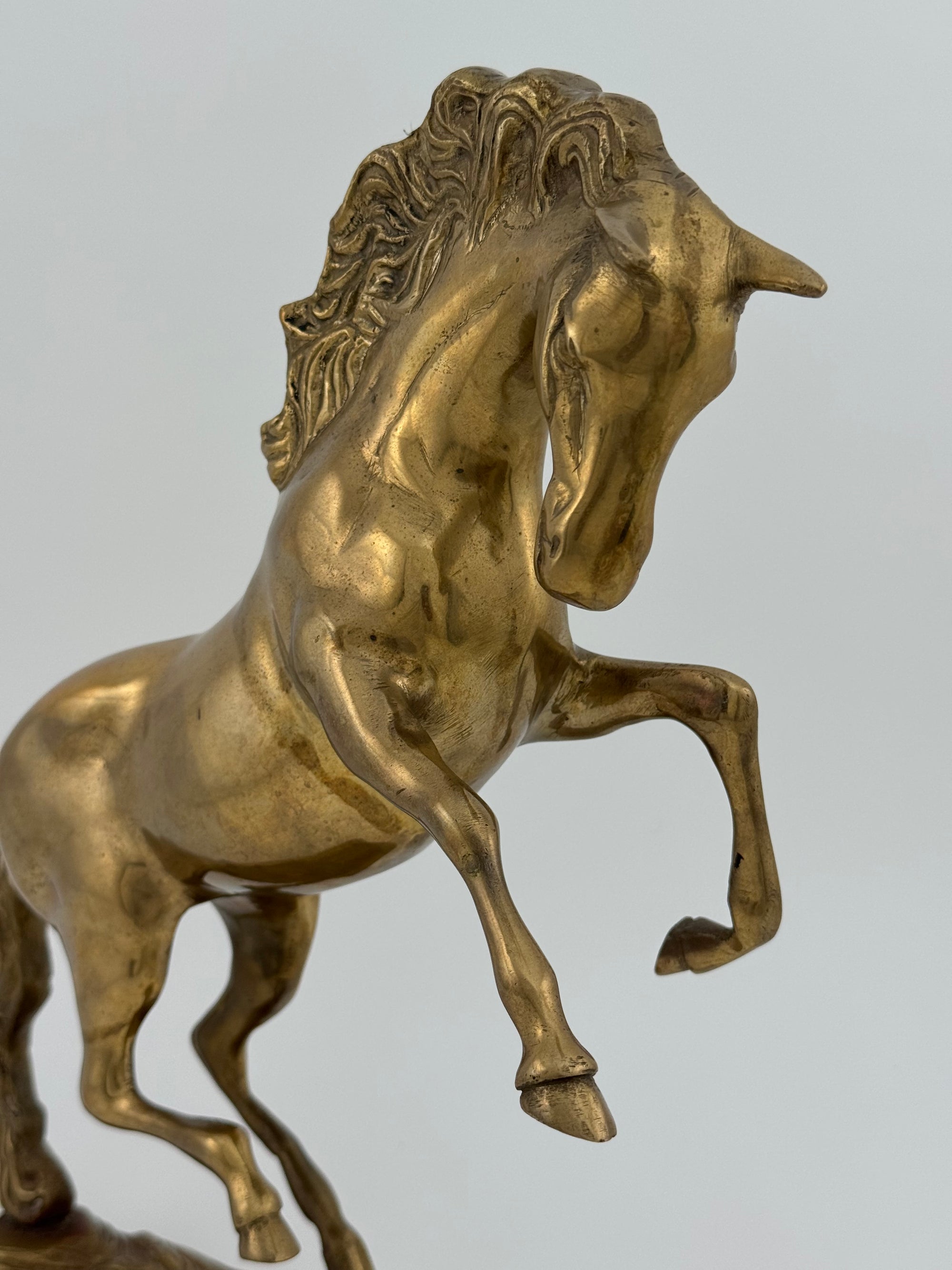 Large Vintage Brass Horse Sculpture