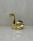 Vintage Brass Double Swan Planter