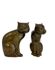 Vintage Brass Cat Sculptures — Mid-Century Modern Pair