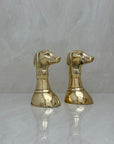 Vintage Brass Dog Bookends- A Pair