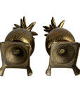 Vintage Brass Pineapple Candleholders – Tropical Regency Pair