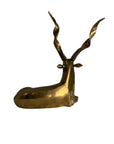 Vintage Brass Antelope with Spiral Horns