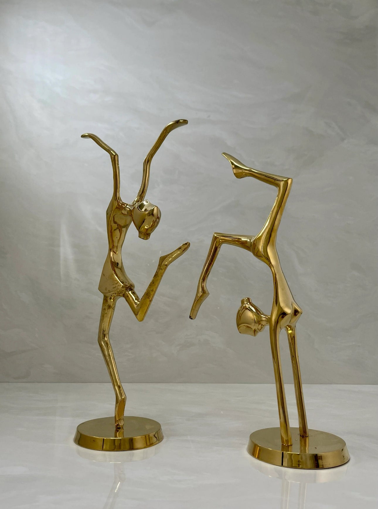 Vintage Brass Gymnasts- A Pair