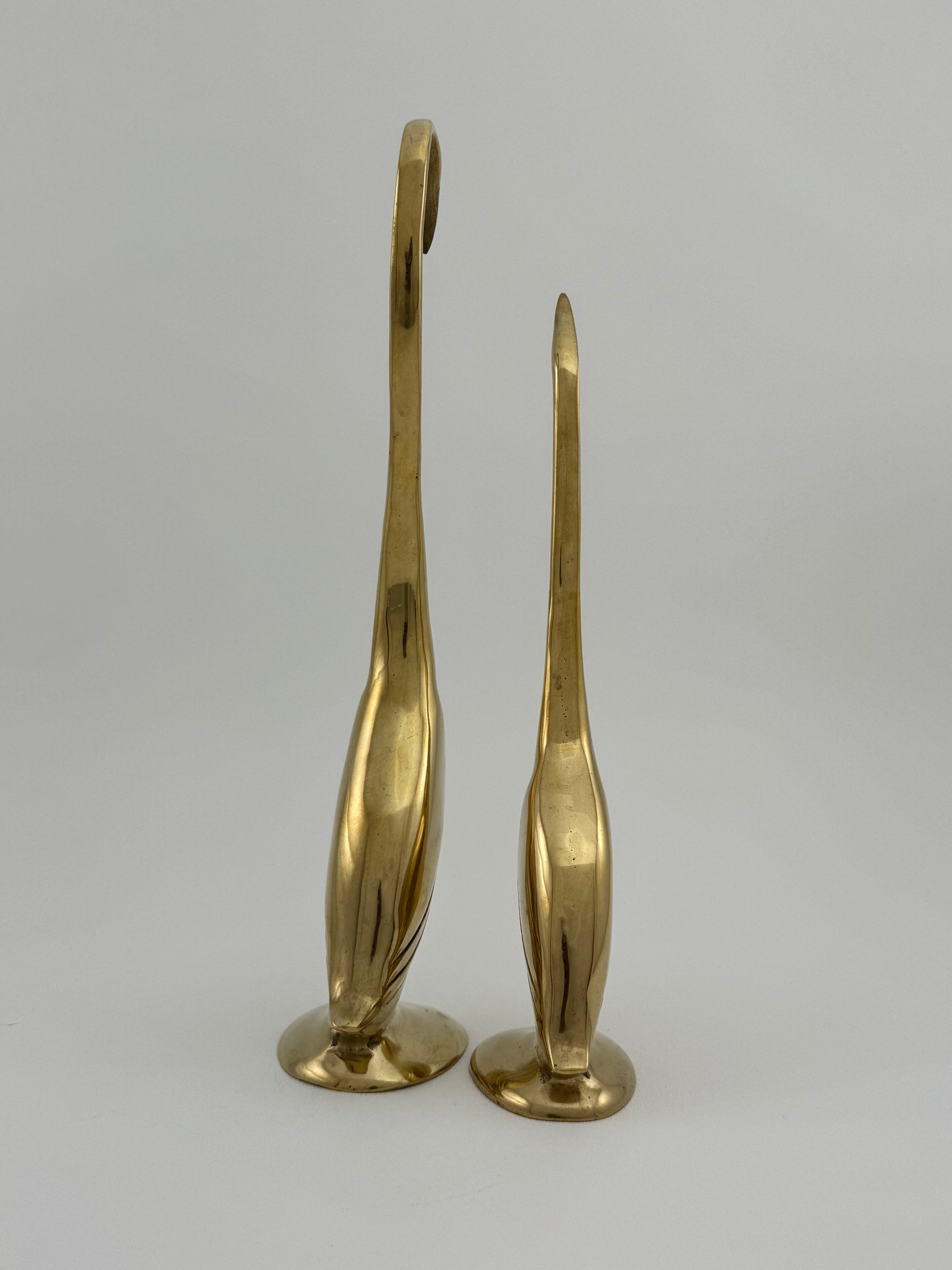Vintage Brass Cranes-A Pair