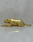 Vintage Brass Crouching Jaguar