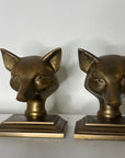 Vintage Brass Fox Head Bookends