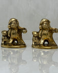 Vintage Brass Teddy Bear Candleholders-A Pair