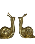 Vintage Brass MCM Snail Bookends-A Pair