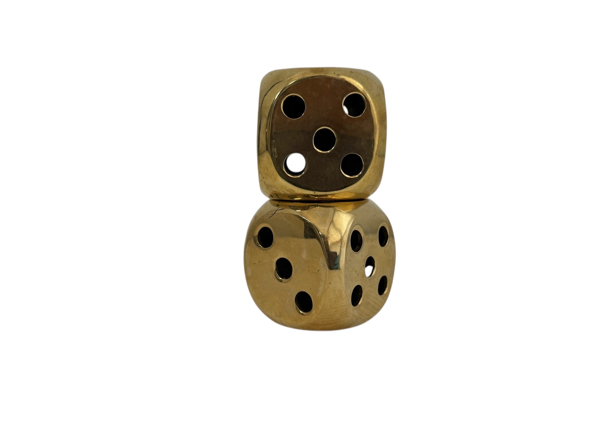 Vintage Brass Dice-A Pair