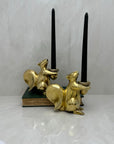 Vintage Bronze Squirrel Candleholders-A Pair