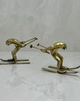 Vintage Bronze Skiing Frog Brothers