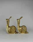 Vintage Brass MCM Snail Bookends-A Pair