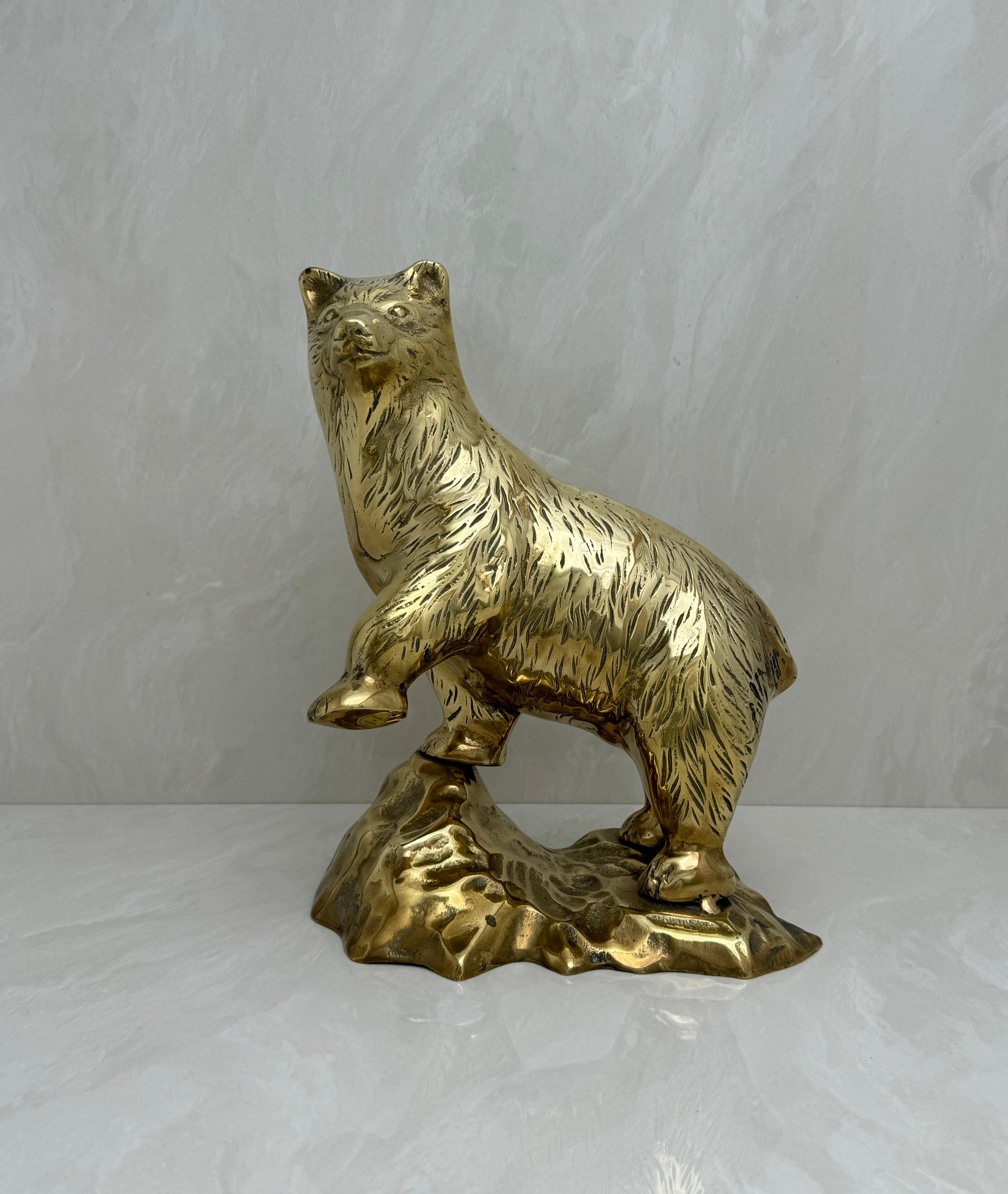 Large Vintage Brass Bear