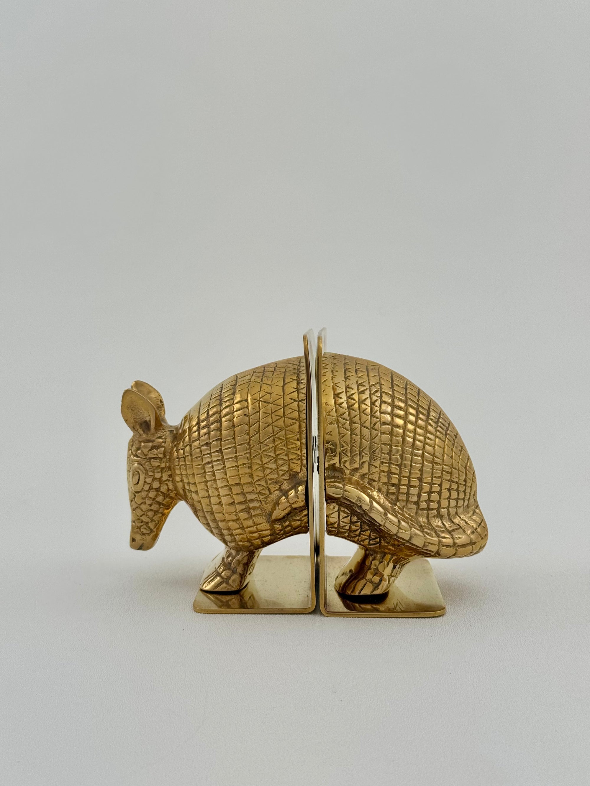 Vintage Brass Armadillo Bookends-A Pair