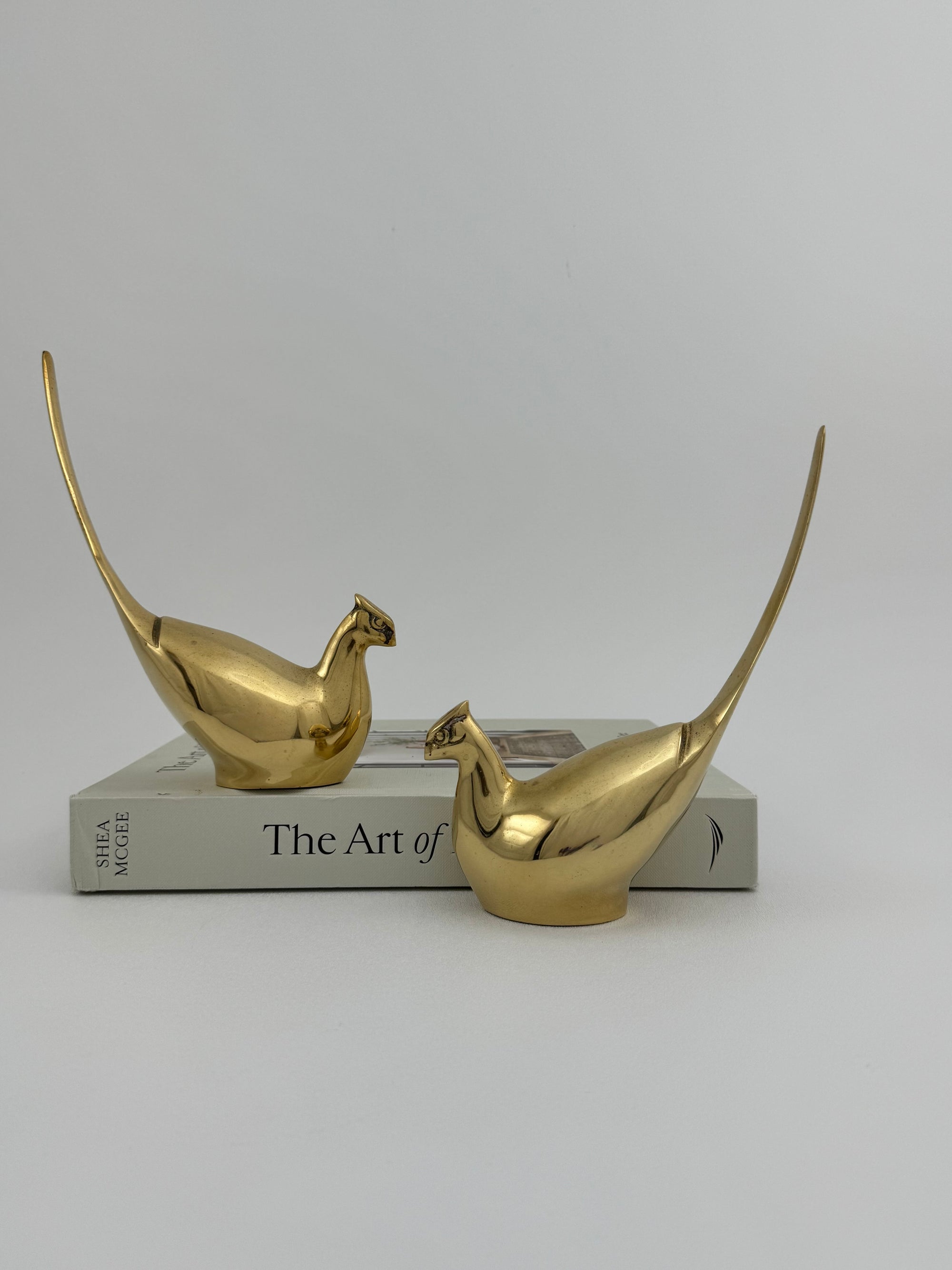 Vintage Brass Pheasant Pair – Elegant Mid-Century Figurines