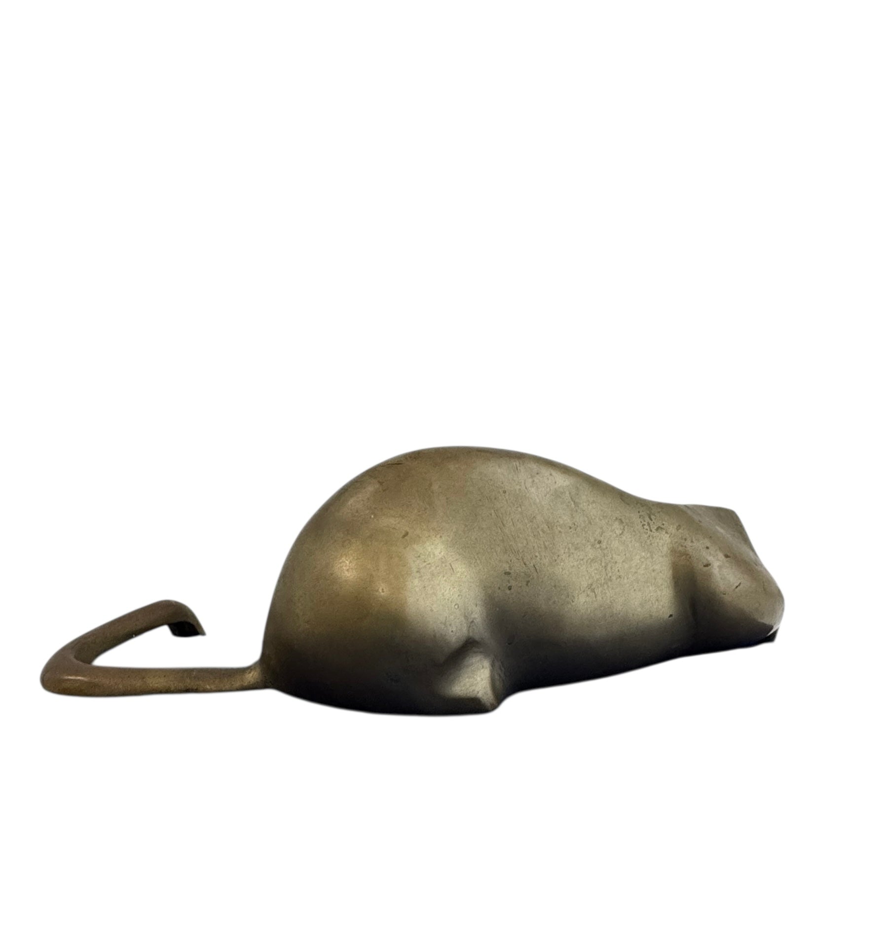 Vintage Brass Reclining Cat Shelf Sitter