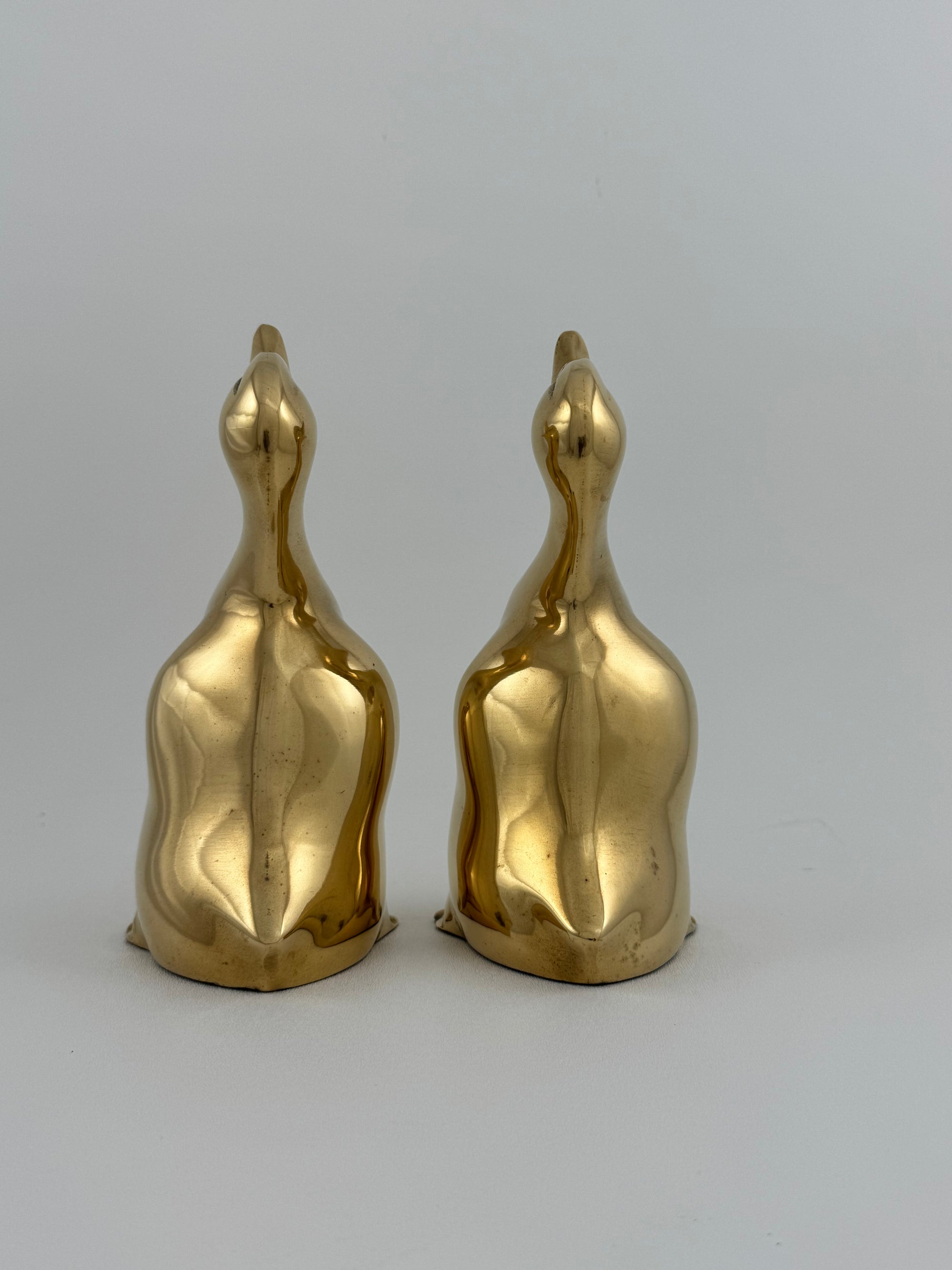 Vintage Brass Duck Bookends-A Pair