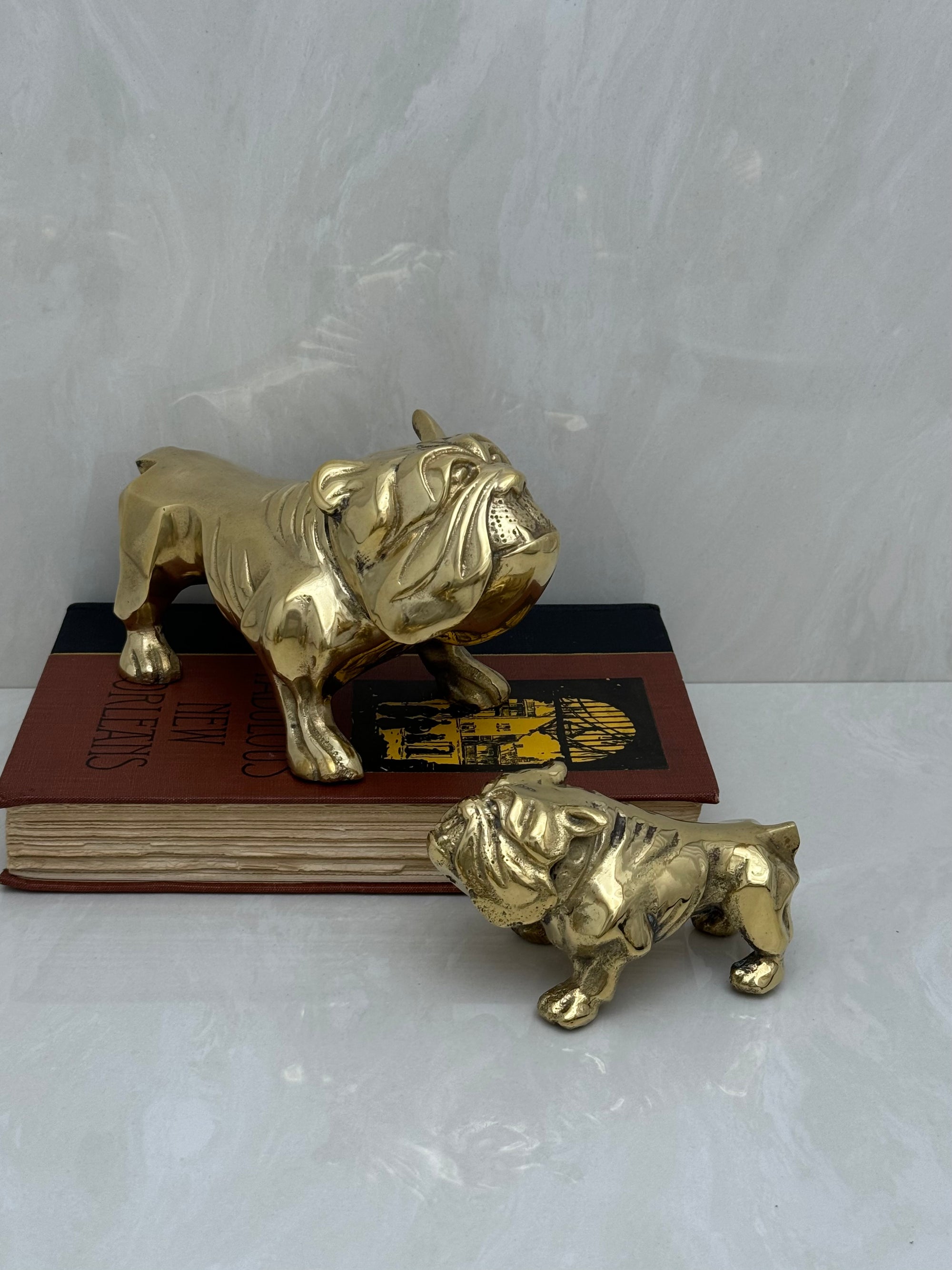 Pair of Vintage Brass Bulldogs - A Tribute to Fatherhood and Friendship