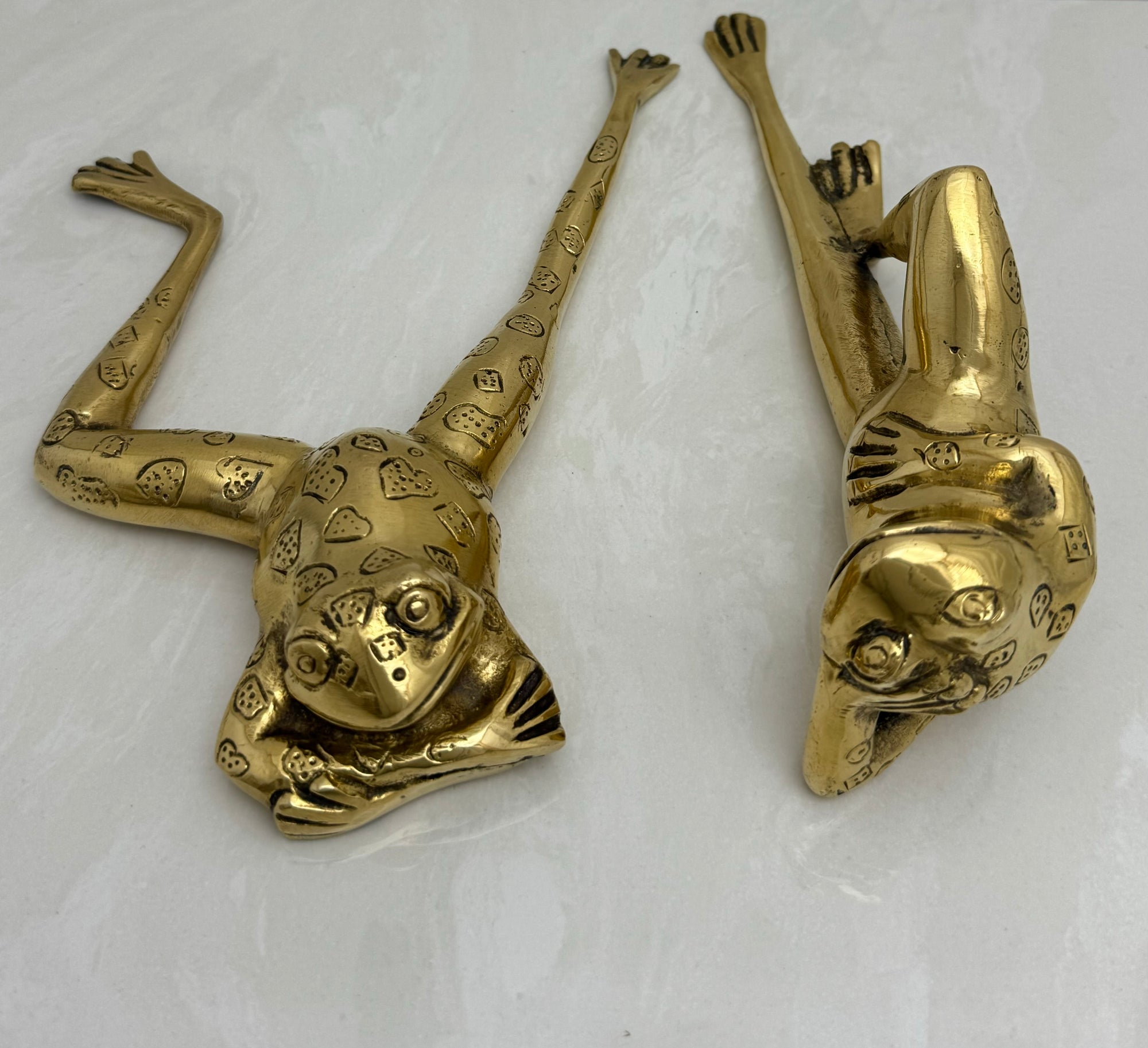 Long Legged Brass Frogs-A Pair