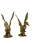 Vintage Brass Wings Up Bird Pair