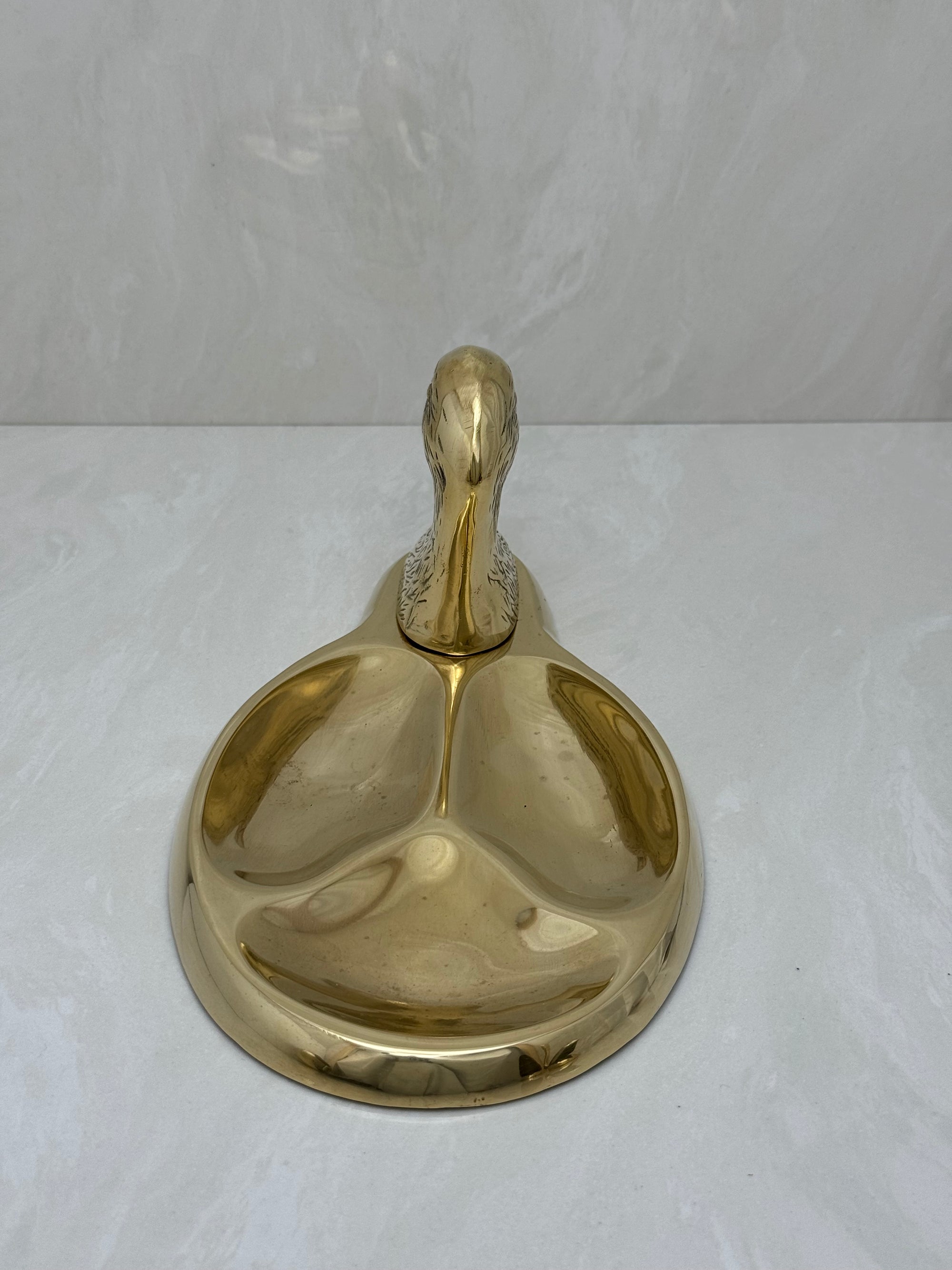 Vintage Brass Duck Dresser Tray