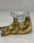 Vintage Brass Bear Candleholder