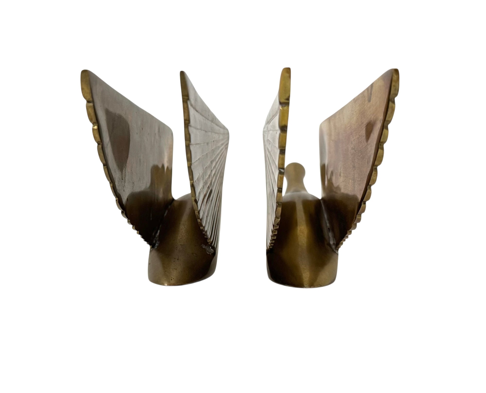 Vintage 1987 Kinder Harris Brass Flying Geese Sculptures – Mid-Century Modern Bird Figurines – Made in Korea