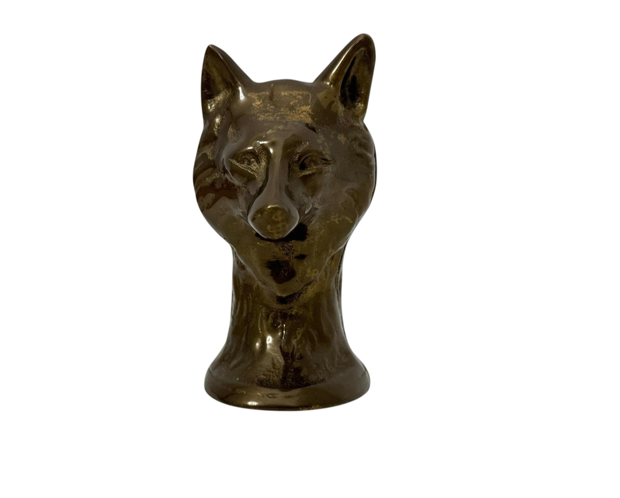 Vintage Brass Wolf Coin/Wish Bank