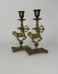 Vintage Brass Centaur Candlestick Holders – Mythological Archer Sagittarius Candleholders – Hollywood Regency Decor – Pair