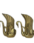 Vintage Brass Swan Vase / Cachepots (6.5”)