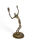 One-Foot Tall Brass Figurine of a Tennis Player