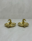 Vintage Small Brass Seahorse Ashtrays-A Pair