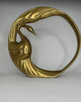 Dolbi Cashier 1984 Brass Swan Ring Sculpture – Large Mid Century Modern