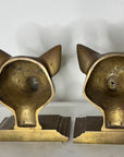 Vintage Brass Fox Head Bookends