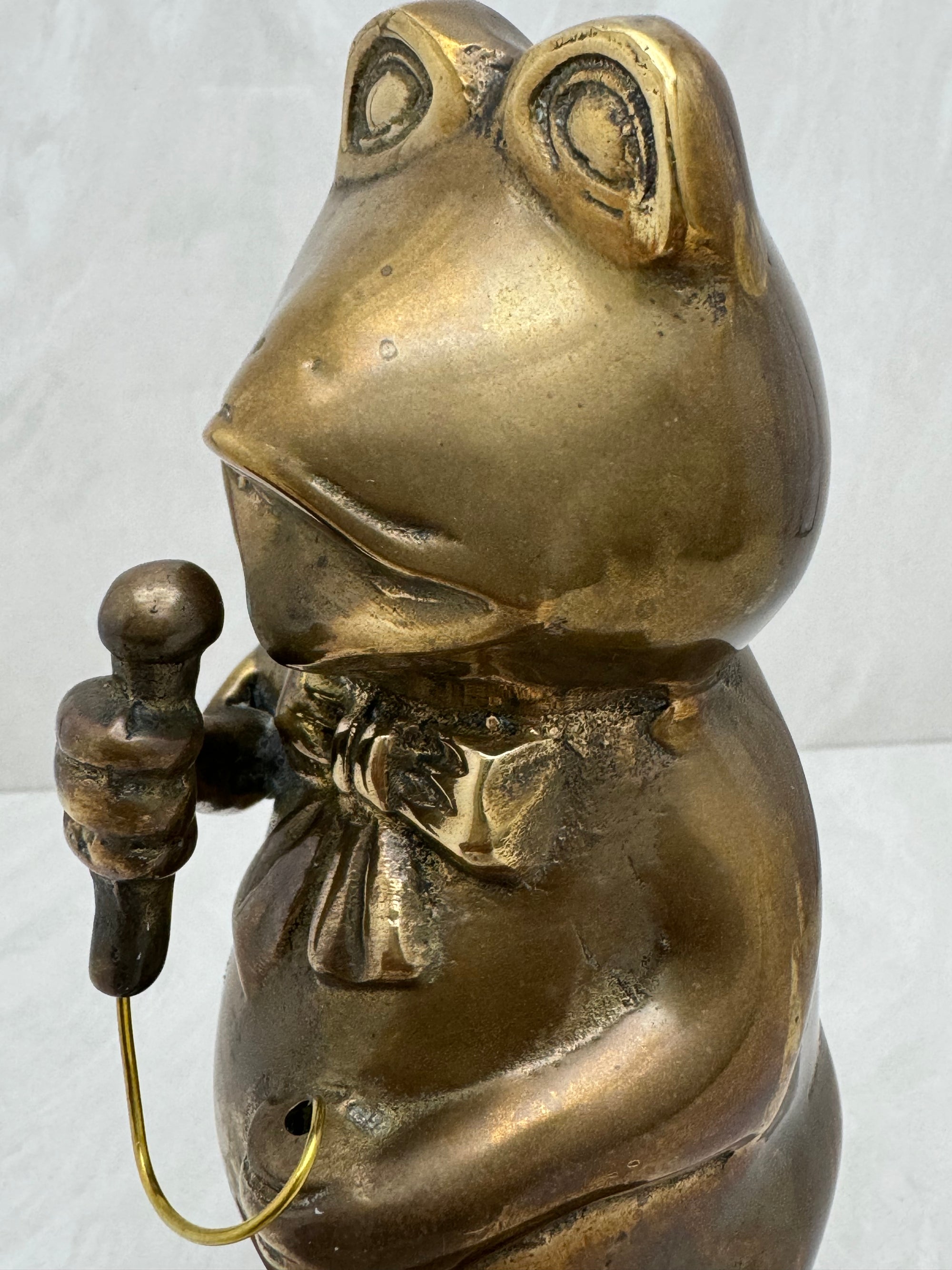 Vintage Brass Frog with Microphone