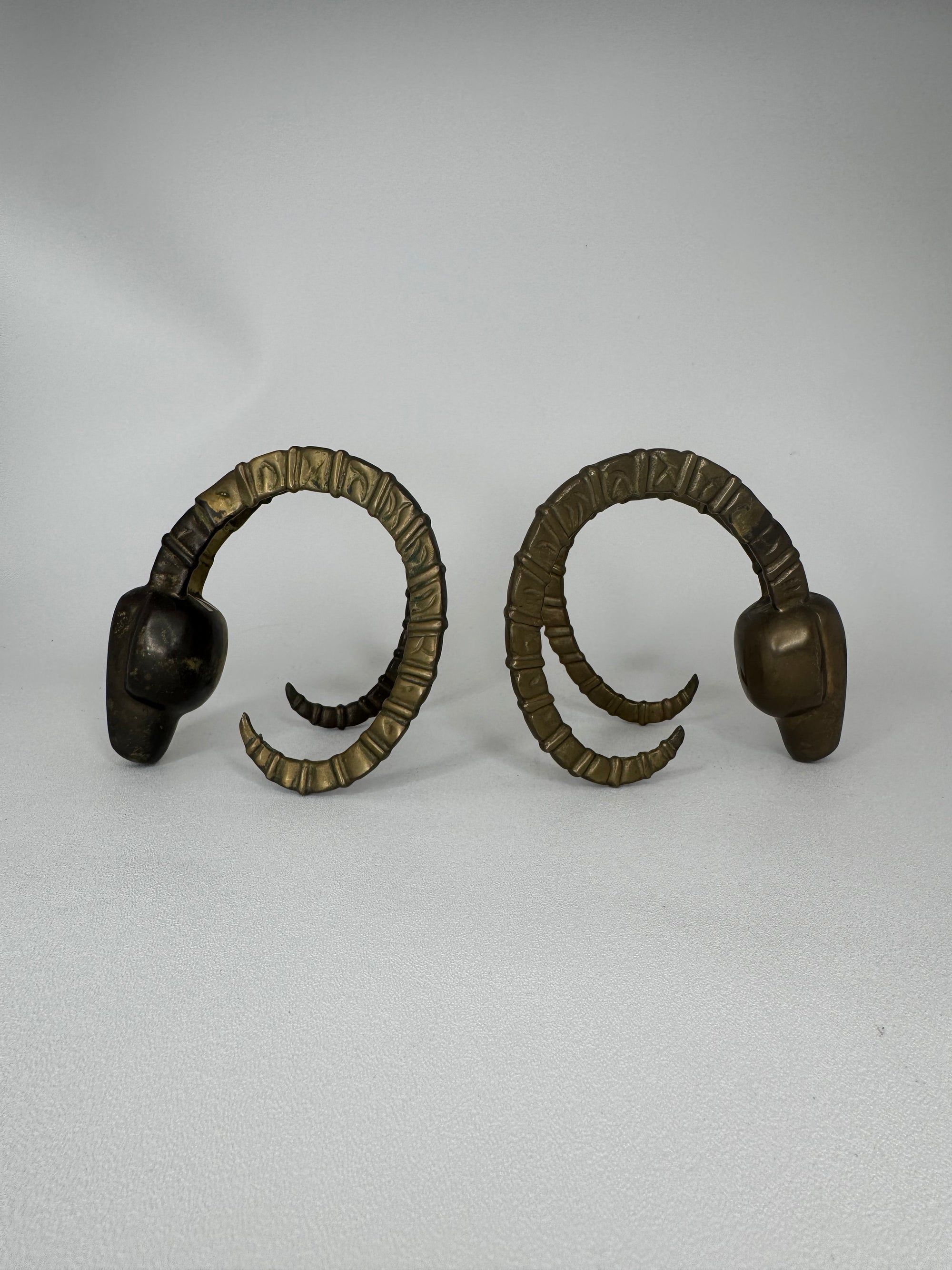 Vintage 1981 Dolbi Cashier Ram Horn Sculptures