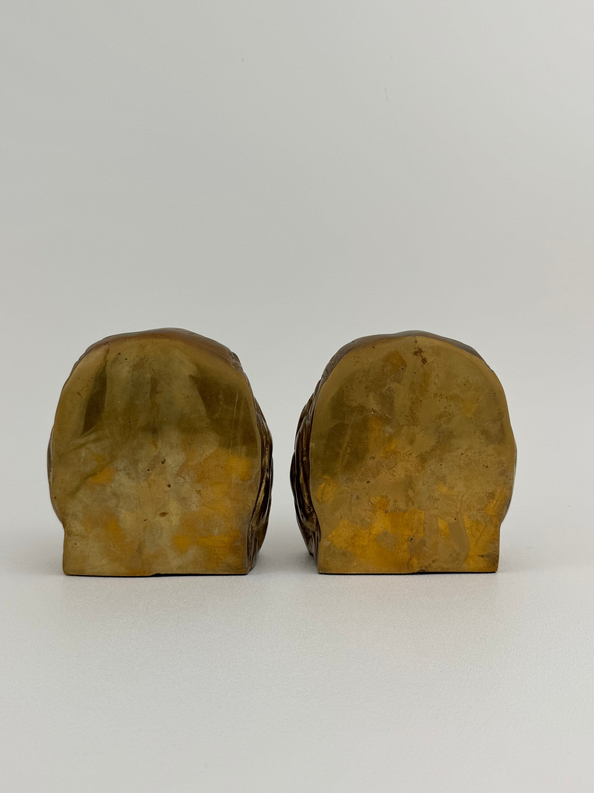 Vintage Brass Lion Bookends- A Pair