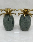 Vintage Brass and Marble Candlestick Holders- A Pair