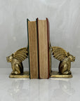 Vintage Brass Gargoyle Bookends- A Pair