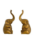 Vintage Brass Sitting Elephant Pair