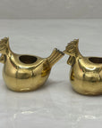 Vintage Brass Rooster Candleholders-A Pair