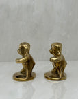 Vintage Brass Teddy Bear Candleholders-A Pair