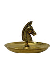 Vintage Brass Horse Head Trinket Dish – Equestrian Vanity or Desk Catchall