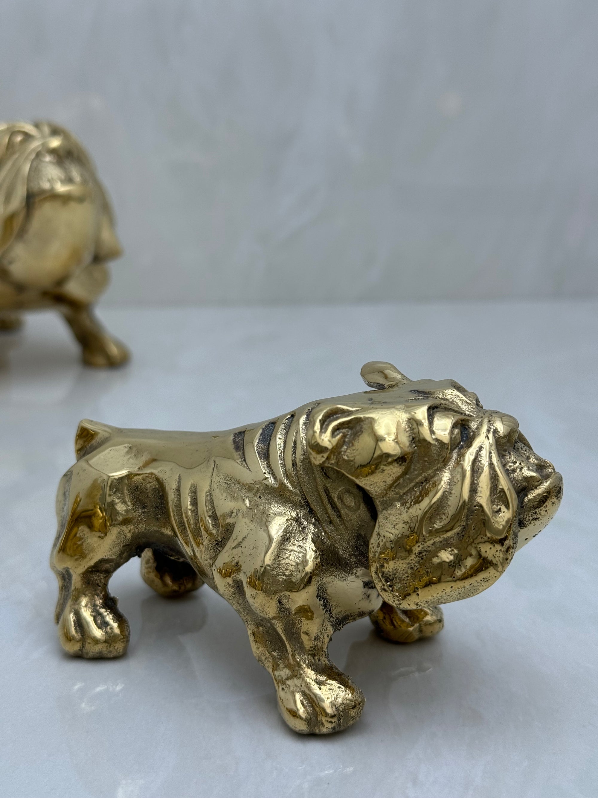 Pair of Vintage Brass Bulldogs - A Tribute to Fatherhood and Friendship