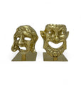 Greek Drama Mask Bookends Comedy And Tragedy-A Pair