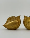 Vintage Brass Etched Bird Vases/Stash Pot/Small Planters – Set of 2