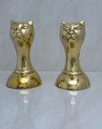 Vintage Brass Cat Head Bookends-A Pair