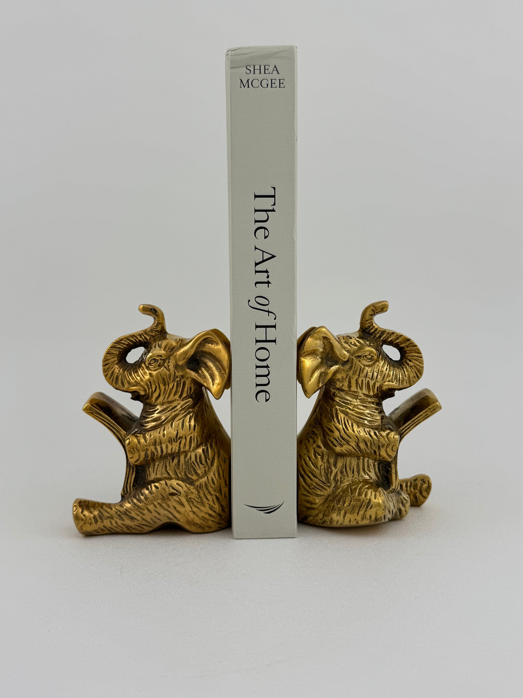 Vintage Brass Elephants Bookends-A Pair