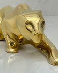 Vintage Brass Crouching Jaguar