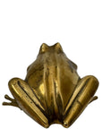 Vintage Brass Frog Figurine – Mid-Century Modern Toad Sculpture | Hollywood Regency Paperweight